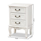 Gabrielle Traditional French Country Provincial White-Finished 3-Drawer Wood Nightstand FredCo