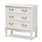 Gabrielle Traditional French Country Provincial White-Finished 3-Drawer Wood Storage Cabinet FredCo