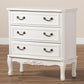 Gabrielle Traditional French Country Provincial White-Finished 3-Drawer Wood Storage Cabinet FredCo