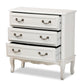 Gabrielle Traditional French Country Provincial White-Finished 3-Drawer Wood Storage Cabinet FredCo