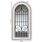 Gael Vintage Classic and Traditional Weathered White Finished Wood and Black Finished Metal Arched Accent Wall Mirror FredCo