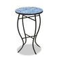 Gaenor Modern and Contemporary Black Metal and Blue Glass Plant Stand FredCo