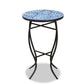 Gaenor Modern and Contemporary Black Metal and Blue Glass Plant Stand FredCo