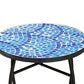 Gaenor Modern and Contemporary Black Metal and Blue Glass Plant Stand FredCo
