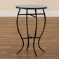 Gaenor Modern and Contemporary Black Metal and Blue Glass Plant Stand FredCo