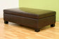Gallo Dark Brown Leather Storage Ottoman FredCo
