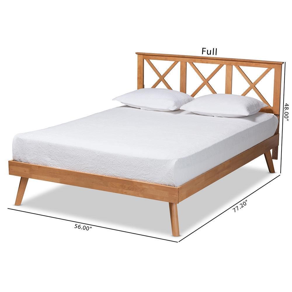 Galvin Modern and Contemporary Brown Finished Wood Full Size Platform Bed FredCo