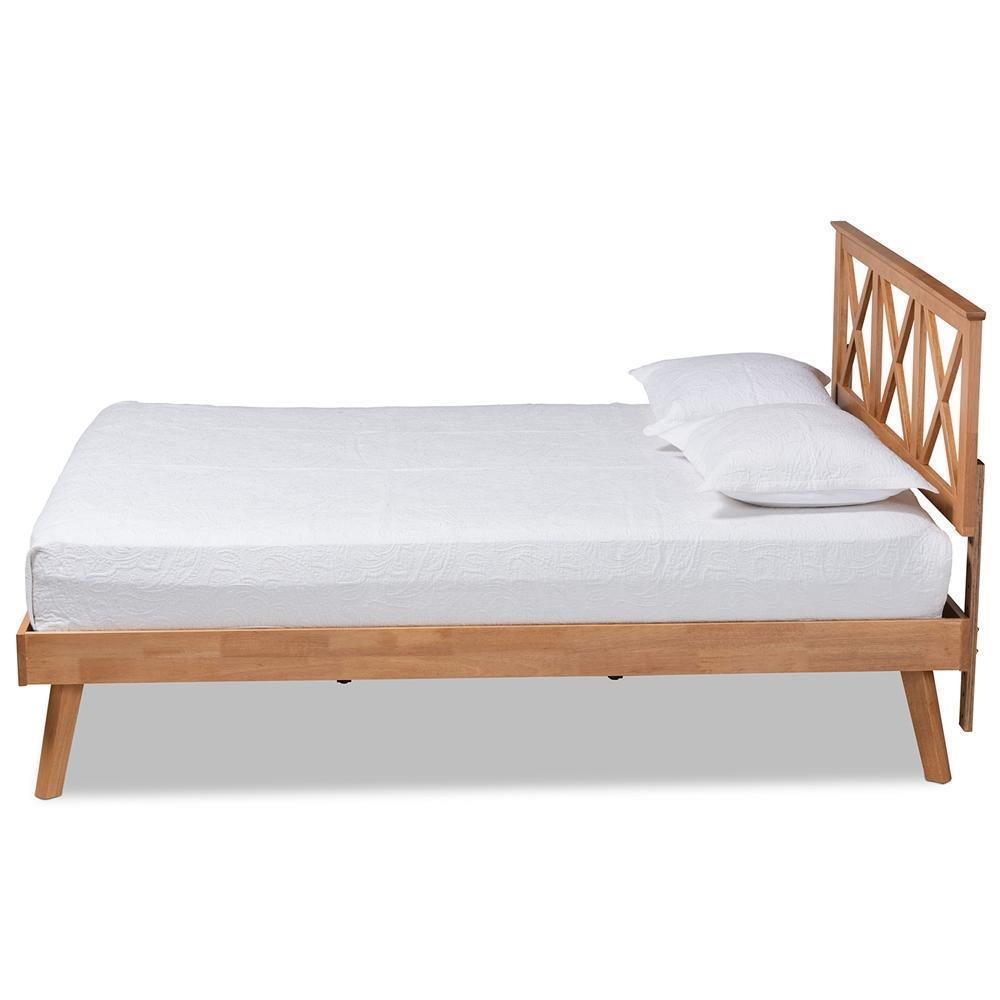 Galvin Modern and Contemporary Brown Finished Wood Full Size Platform Bed FredCo