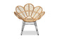 Garan Modern Bohemian Natural Brown Rattan and Black Metal Accent Chair FredCo