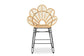 Garan Modern Bohemian Natural Brown Rattan and Black Metal Counter Stool FredCo