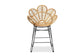 Garan Modern Bohemian Natural Brown Rattan and Black Metal Counter Stool FredCo
