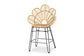 Garan Modern Bohemian Natural Brown Rattan and Black Metal Counter Stool FredCo