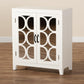 Garcelle Modern and Contemporary White Finished Wood and Mirrored Glass 2-Door Sideboard FredCo