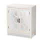 Garcelle Modern and Contemporary White Finished Wood and Mirrored Glass 2-Door Sideboard FredCo