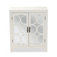 Garcelle Modern and Contemporary White Finished Wood and Mirrored Glass 2-Door Sideboard FredCo