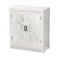 Garcelle Modern and Contemporary White Finished Wood and Mirrored Glass 2-Door Sideboard FredCo