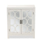 Garcelle Modern and Contemporary White Finished Wood and Mirrored Glass 2-Door Sideboard FredCo