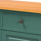 Garner Modern and Contemporary Two-Tone Turquoise and Oak Brown Finished Wood 2-Drawer Kitchen Cabinet FredCo