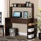 Garnet Modern and Contemporary Walnut Brown Finished Wood Desk with Shelves FredCo