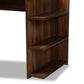 Garnet Modern and Contemporary Walnut Brown Finished Wood Desk with Shelves FredCo