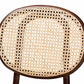 Garold Mid-Century Modern Brown Woven Rattan and Walnut Brown Wood 2-Piece Cane Dining Chair Set FredCo