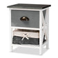 Garridan Modern and Contemporary Two-Tone Grey and White Finished Wood 1-Drawer Storage Unit with Basket FredCo