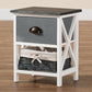 Garridan Modern and Contemporary Two-Tone Grey and White Finished Wood 1-Drawer Storage Unit with Basket FredCo