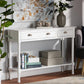 Garvey French Provincial White Finished Wood 3-Drawer Entryway Console Table FredCo