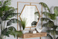 Gates Modern Glam and Luxe Antique Goldleaf Metal Accent Wall Mirror FredCo