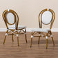 Gauthier Classic French Indoor and Outdoor Grey and White Bamboo Style Stackable Bistro Dining Chair Set of 2 FredCo