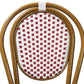 Gauthier Classic French Indoor and Outdoor Red and White Bamboo Style Stackable Bistro Dining Chair Set of 2 FredCo