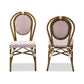 Gauthier Classic French Indoor and Outdoor Red and White Bamboo Style Stackable Bistro Dining Chair Set of 2 FredCo