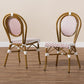 Gauthier Classic French Indoor and Outdoor Red and White Bamboo Style Stackable Bistro Dining Chair Set of 2 FredCo