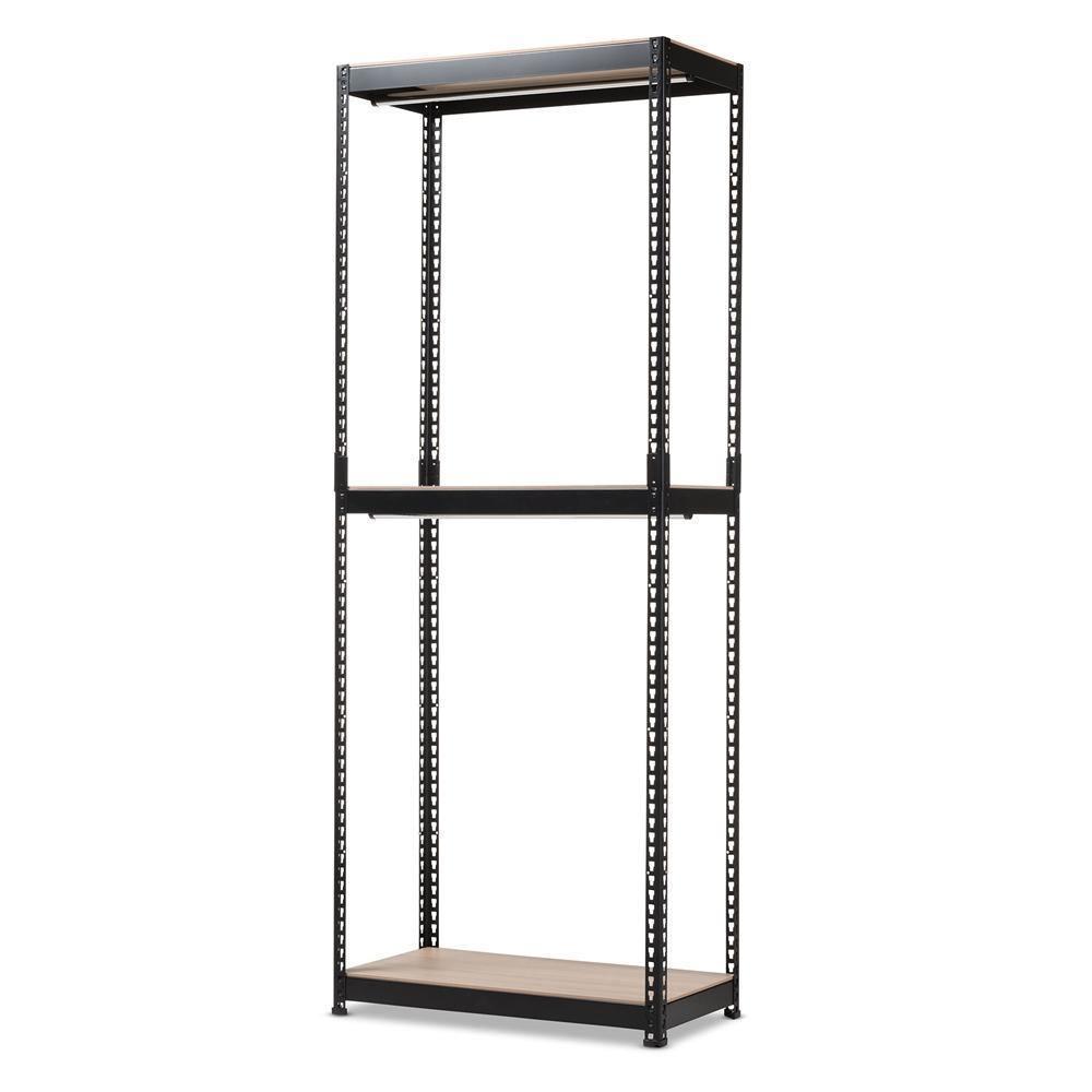 Gavin Black Metal 3-Shelf Closet Storage Racking Organizer FredCo