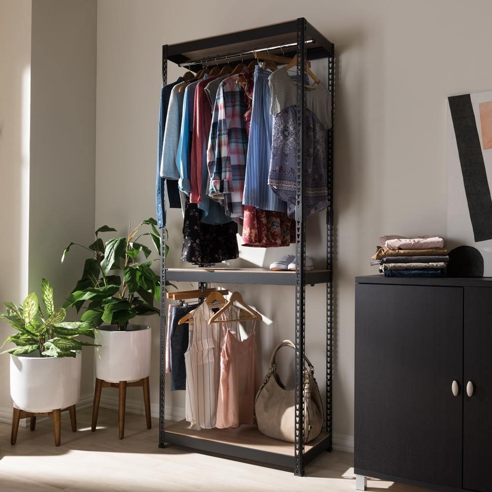 Gavin Black Metal 3-Shelf Closet Storage Racking Organizer FredCo