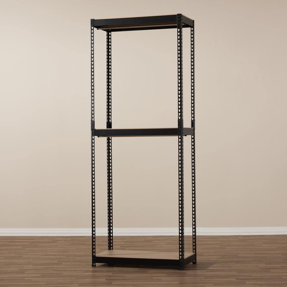 Gavin Black Metal 3-Shelf Closet Storage Racking Organizer FredCo
