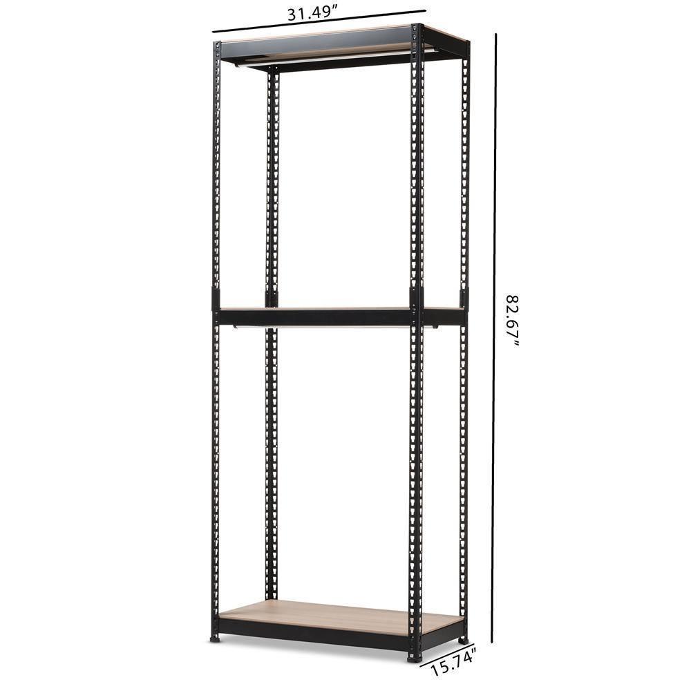 Gavin Black Metal 3-Shelf Closet Storage Racking Organizer FredCo