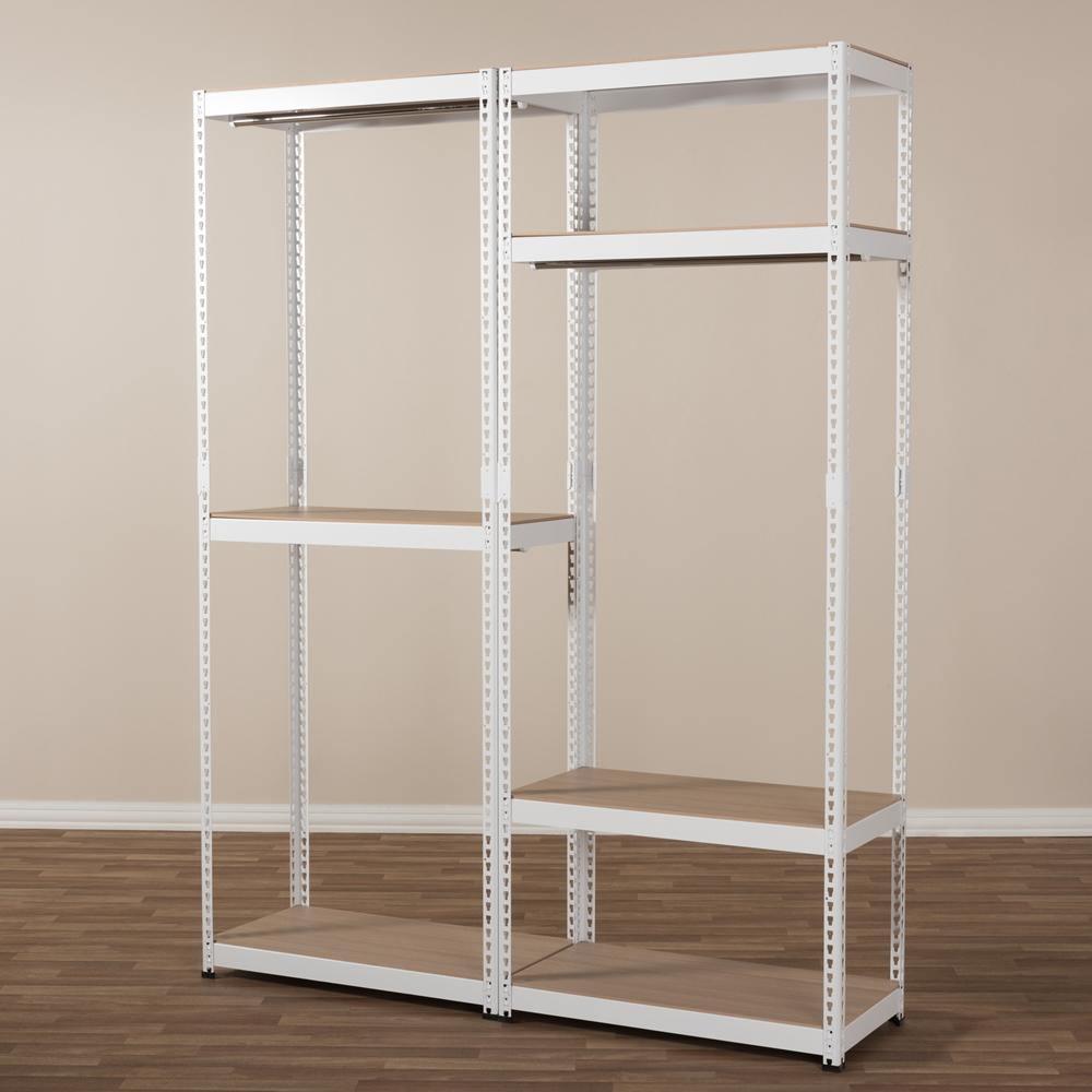 Gavin White Metal 7-Shelf Closet Storage Racking Organizer FredCo