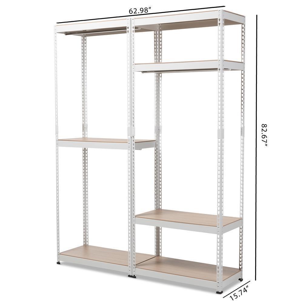 Gavin White Metal 7-Shelf Closet Storage Racking Organizer FredCo