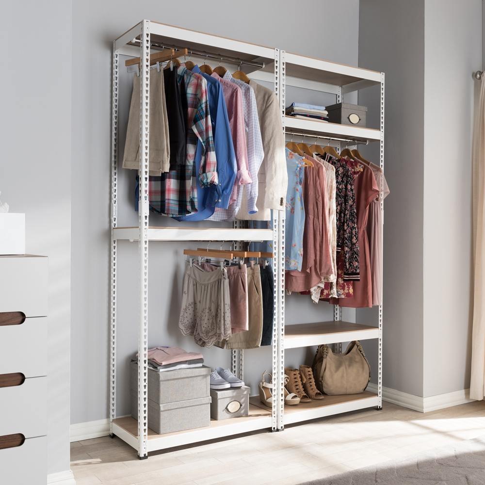 Gavin White Metal 7-Shelf Closet Storage Racking Organizer FredCo