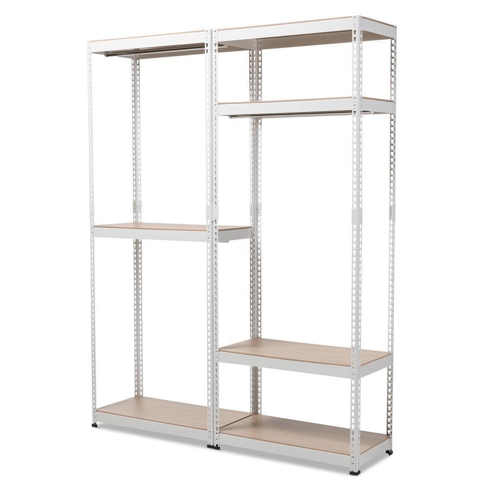Gavin White Metal 7-Shelf Closet Storage Racking Organizer FredCo