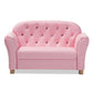 Gemma Modern and Contemporary Pink Faux Leather 2-Seater Kids Loveseat FredCo