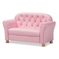 Gemma Modern and Contemporary Pink Faux Leather 2-Seater Kids Loveseat FredCo