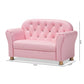 Gemma Modern and Contemporary Pink Faux Leather 2-Seater Kids Loveseat FredCo