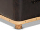 Gendry Modern Rustic Transitional Dark Brown Faux Leather Upholstered and Oak Brown Finished Wood Large Storage Ottoman FredCo