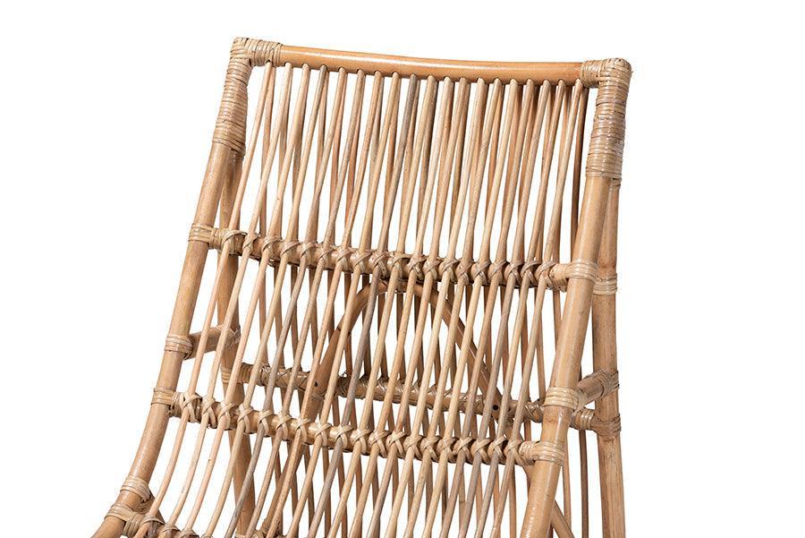 Genera Modern Bohemian Natural Rattan Lounge Chair FredCo