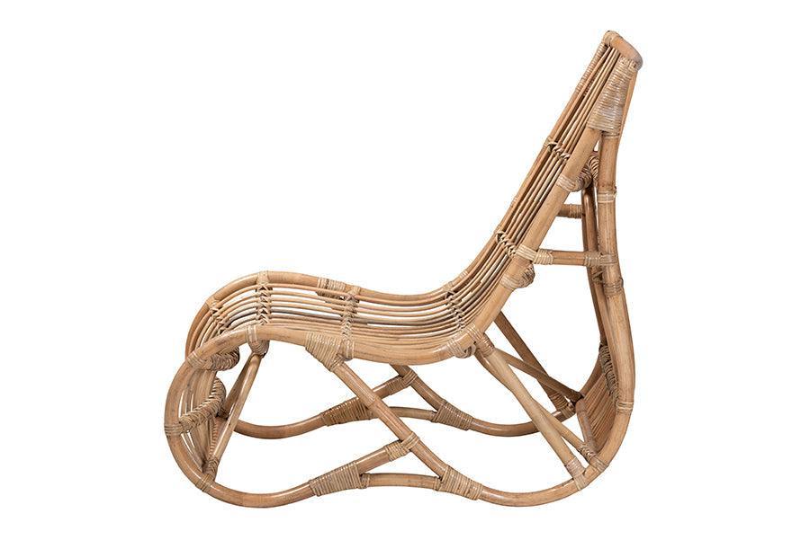 Genera Modern Bohemian Natural Rattan Lounge Chair FredCo