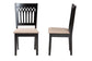 Genesis Modern Beige Fabric and Dark Brown Finished Wood 2-Piece Dining Chair Set FredCo