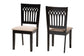 Genesis Modern Beige Fabric and Dark Brown Finished Wood 2-Piece Dining Chair Set FredCo