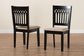 Genesis Modern Beige Fabric and Dark Brown Finished Wood 2-Piece Dining Chair Set FredCo